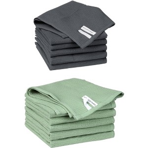 Unique Bargains Solid Color Cotton Waffle Weave Drying Absorbent Kitchen Towels - 1 of 4