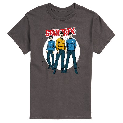 Men's - Star Trek - Galaxy Captain Kirk Spock Crew Short Sleeve Graphic T-Shirt