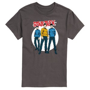 Men's - Star Trek - Galaxy Captain Kirk Spock Crew Short Sleeve Graphic T-Shirt - 1 of 4