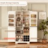 ELJGET 71” Tall Freestanding Kitchen Pantry Cabinet, Wooden Storage Cupboard with Adjustable Shelves, Built-in Wine Storage Grid & 6 Door Shelves - 4 of 4
