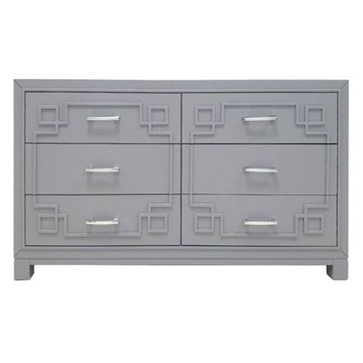 Raina 6 Drawer Dresser Gray/Silver - Safavieh