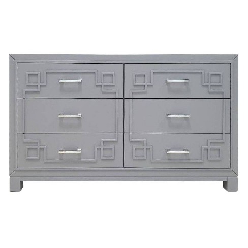 Raina 6 Drawer Dresser Gray Silver, Target Black Dresser