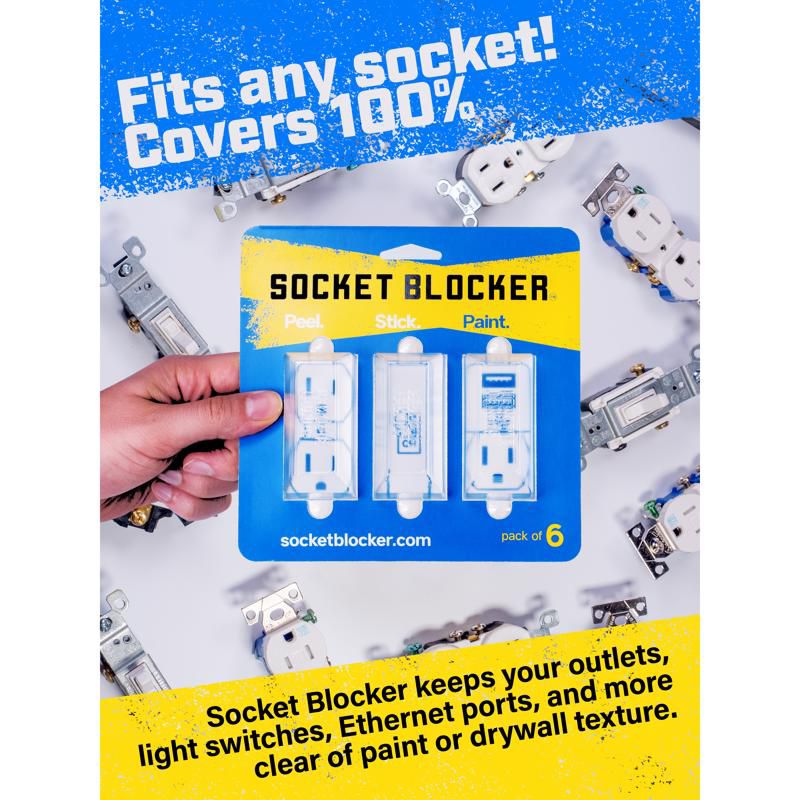 Socket Blocker 1.875 in. W X 4 in. L Clear High Strength Mask and Peel 6 pk, 5 of 6