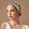 Unique Bargains Women's Elegant Lace Mesh Cross Pattern Hairband Black White 1 Pc - 2 of 3