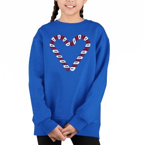 LA Pop Art Candy Canes - Girl's Word Art Crewneck Sweatshirt - 1 of 4