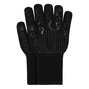 REGALWOVEN Silicone Polycotton Inner Heat Resistant Oven Mitts 2 Pcs 12.6x5inch - 1 of 4