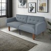 DOMETOUR Modern Sofa for Living Room Bedroom, PU Leather Backrest Can Be Flattened Convertible Sofa Bed - 3 of 4