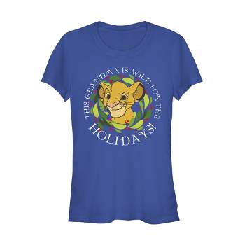 Juniors Womens Lion King Christmas Wild Grandma T-Shirt