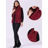 INSPIRE CHIC Women's Stand Collar Fully Lined Sleeveless Faux Fur Fluffy Zip Vest - 2 of 4