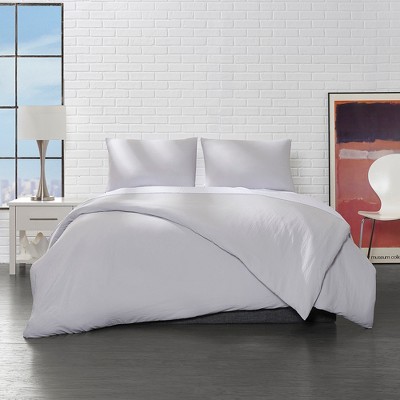 Silver Full/Queen Super Soft Microfiber Duvet Cover Set