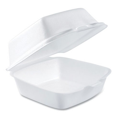 Dart Foam Hinged Lid Containers, 5.38 x 5.5 x 2.88, White, 500/Carton - image 1 of 4