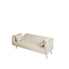 VYNXARIA 71 inch convertible love seat sofa, American retro beige velvet, suitable for small living room, bedroom, office - 3 of 4