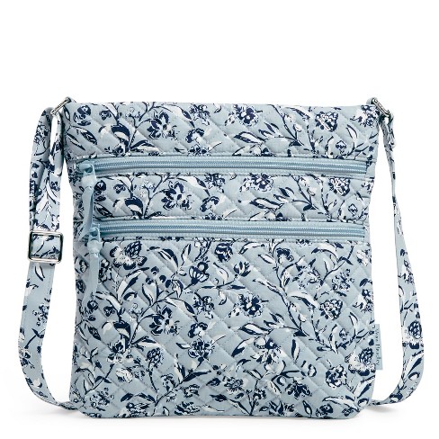 Vera Bradley Triple Zip Hipster Crossbody Bag in Recycled Cotton-Blue Aster