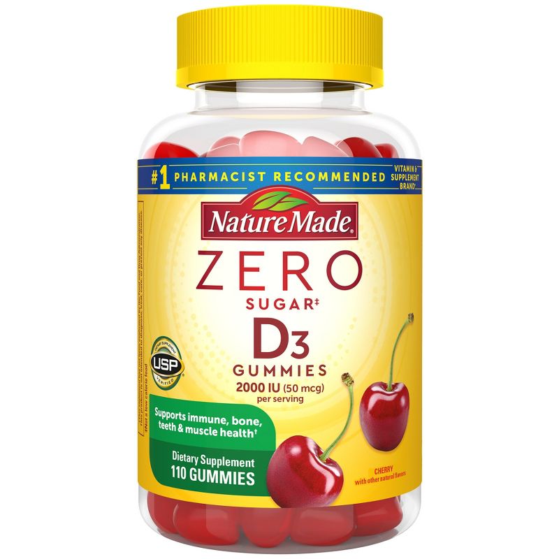 Nature Made Zero Sugar Vitamin D Sugar Free Gummies - 110ct, 1 of 12