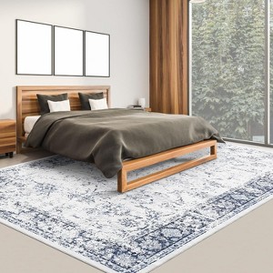 Modern Washable Printed Area Rug, Floor Carpet with Non-Slip Backing, Low Pile Stain Resistant & Non-Shedding Accent Mat for Living Room Bedroom - 1 of 4