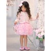 Pink Sparkle Tweed Jacket & Butterfly Tutu Skirt Set Mia Belle Girls, Pink, 10-12 - 3 of 4