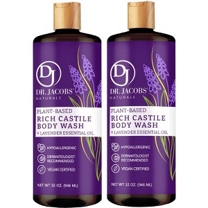 Dr. Jacobs Naturals Plant-Based Rich Castile Body Wash- Lavender- Hypoallergenic -Dermatologist tested - 1 of 4