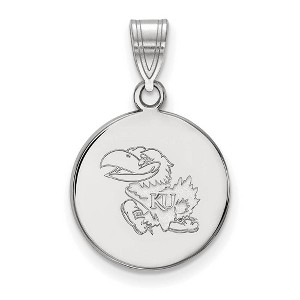 Black Bow Jewelry 10k White Gold Kansas Jayhawks NCAA Medium Pendant - 1 of 3