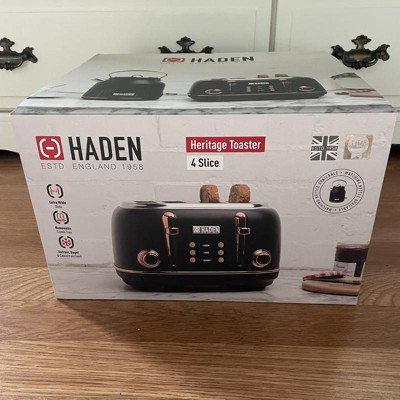 Haden Heritage 4 Slice Wide Slot Toaster with Removable Crumb Tray,  Black/Chrome, 1 Piece - Fred Meyer