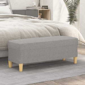 vidaXL Bench Light Gray 39.4 in.x13.8 in.x16.1 in. Fabric - 1 of 4
