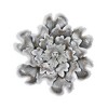 HomeRoots 27" X 27" Gray and Off White Galvanized Metal Flower Hanging Dimensional Sculpture - 4 of 4