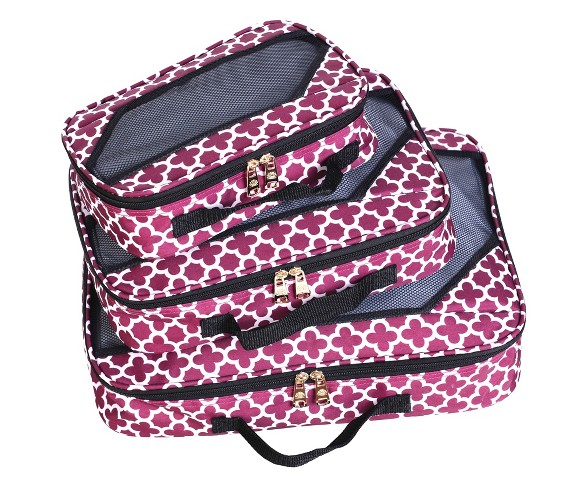 Jenni Chan Aria Broadway Packing Cube 3pc Set - Cranberry