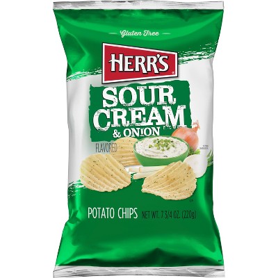 Herr's Sour Cream & Onion Ripple Potato Chips - 7.75oz : Target