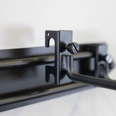 64" Black Steel Modular Garage Tool Organizer with Adjustable Hooks