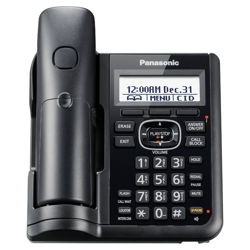 Panasonic Cordless Phone with Digital Answering Machine and 4 Handsets - Black (KX-TGF544B), 4 of 6