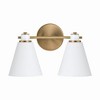Capital Lighting Bradley 2 - Light Vanity in  Aged Brass/White - 2 of 4