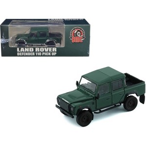 Land Rover Defender 110 Pickup Truck Green with Extra Wheels 1/64 Diecast Model Car by BM Creations - 1 of 3