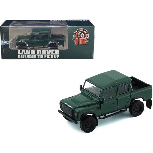 Miniature 1/64 Land Rover Defender 110 Pickup Truck Vert - BM Creations - Avec Roue De Secours
