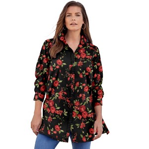 Roaman's Women's Plus Size Kate Tunic Big Shirt - 1 of 4