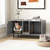 Costway 40" Hidden Cat Washroom with Storage Removable Scratcher Metal Legs for Large Cats Gray/White - 2 of 4