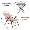 3-Piece Outdoor Bistro Set with Glass Table & 2 Folding Chairs for Patios, Balconies, Gardens & Small Outdoor Spaces - 4 of 4