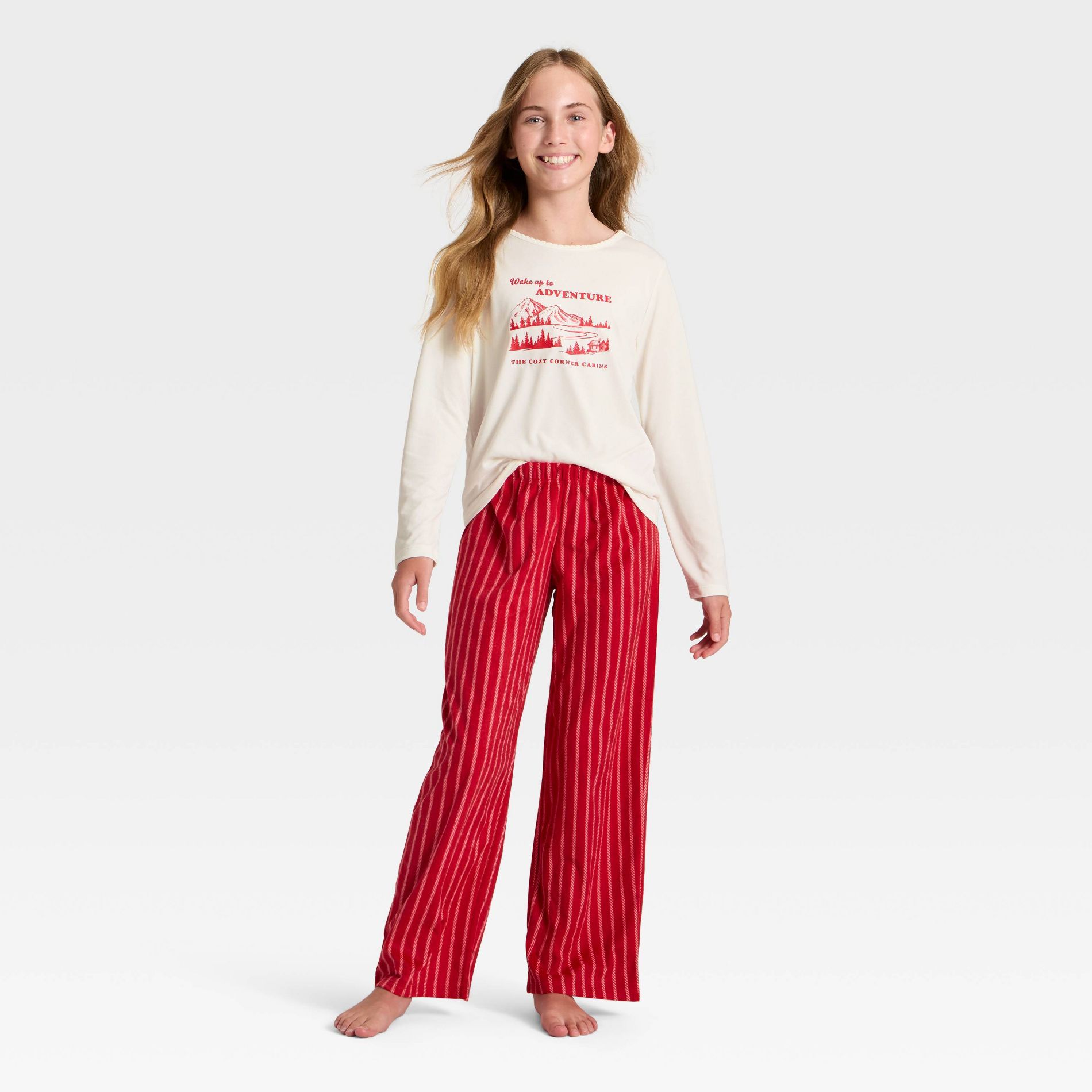 Girls' 2pc Long Sleeve Holiday Pajama Set - Cat & Jack™