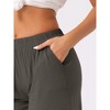 cheibear Women's Soft Stretch Comfy High Elastic Boxer Pajama Shorts with Pockets - 4 of 4