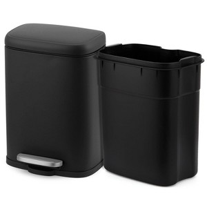 1.3 Gallon Stainless Steel Trash Can, Touchless Kitchen Garbage Bin with Soft Close Lid, Fingerprint-Proof Surface, Step Pedal Trash Can - 1 of 4