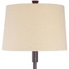 Regency Hill Fallon Rustic Industrial Floor Lamps with Tray Table 66" Tall Set of 2 Bronze Hammered USB and Outlet Oatmeal Shade for Living Room House - 3 of 4