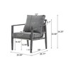 SKRAN Aluminum Lounge Chair with Sleek Rope Accents and Comfortable Cushions, Perfect for Modern Outdoor and Indoor Spaces,Gray - 3 of 4