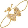 Steeltime Ladies 18k gold plated brass simulated diamonds butterfly drawstring bracelet - 2 of 4