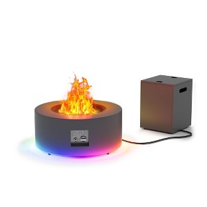 Evita Propane Fire Pit with Propane Tank, Glass Stone and Rain Cover Suitable for Outdoor Living-30*30*12.8 Inch - 1 of 4