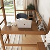 TIRAMISUBEST Twin Size Loft Bed with Desk, Boucle Upholstered Headboard and Footboard,Rubber Wooden Loft Bedframe with Ladder, Safety Guardrails - 4 of 4