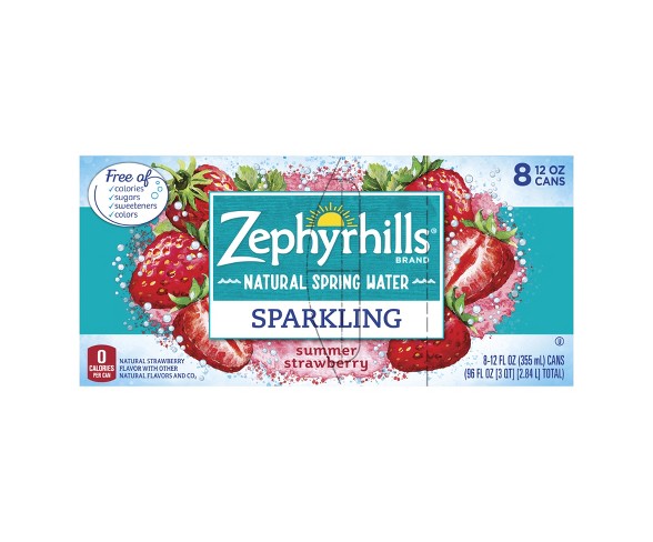 Zephyrhills Strawberry Flavored Sparkling Water - 8pk/12 fl oz Cans