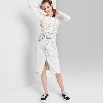target white jean skirt