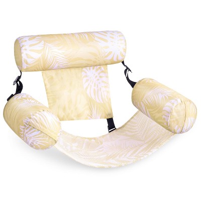 Joyfy Pool Floats Chairs, Inflatable Pool Lounge Chair, Tropical Leaves Beach Lake Floaties Hammock Lounger for Adults Swimming Party Summer Water Fun