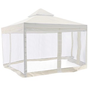 Yescom 10x10Ft Gazebo Top Replacement With Mesh Net 2Tier Fit for Y00610T07NET Outdoor Canopy Cover Patio Yard White - 1 of 4