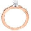 Pompeii3 1/2cttw Diamond Engagement Ring 14k Rose Gold Twist Intertwined Round Cut - 3 of 4