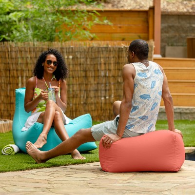 Flamingo Outdoor Bean Bag Ottoman with Weather-Resistant Fabric