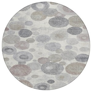 Ivory Beige And Gray Geometric Washable Indoor Outdoor Area Rug - 1 of 4